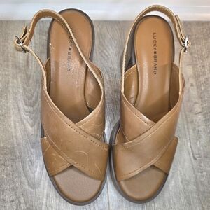 Lucky Brand Brown Women's Sandal Heels New